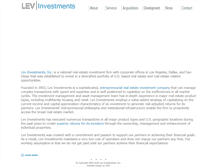 Tablet Screenshot of levinvestments.com
